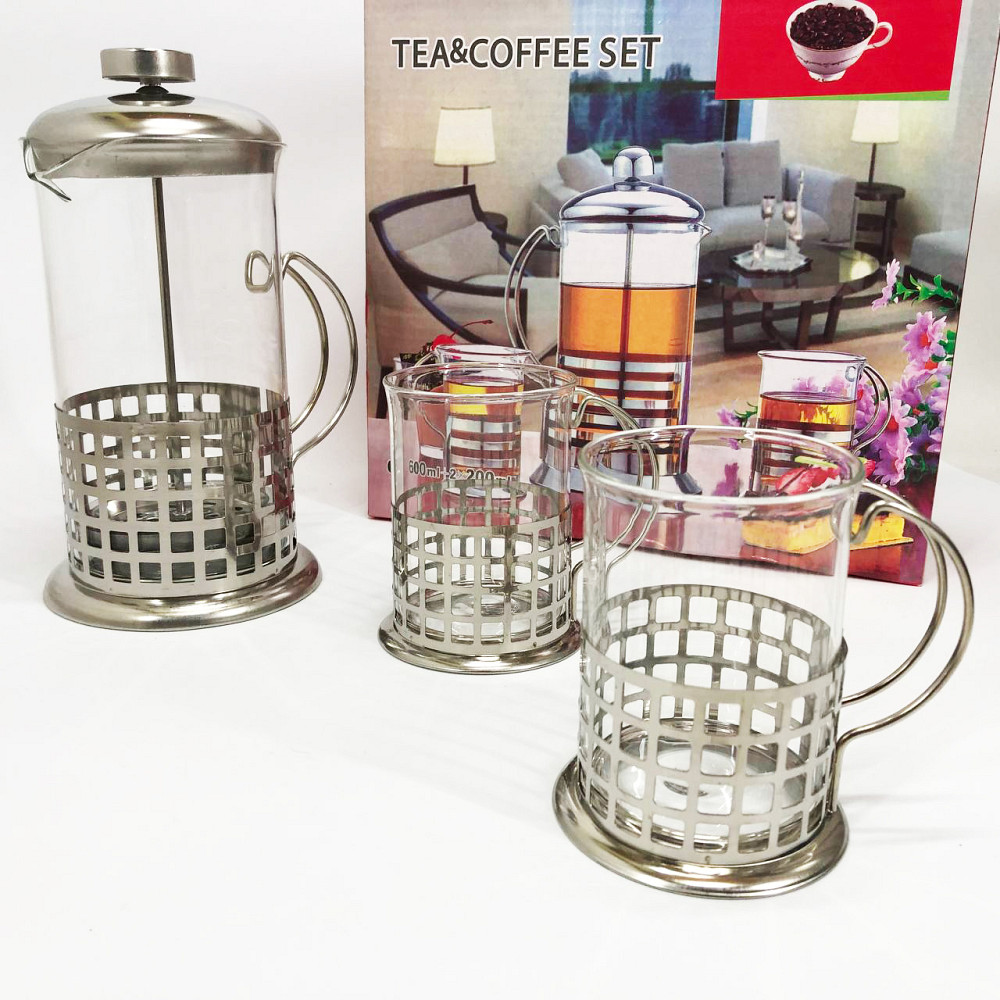 Заварник френч-прес UNIQUE, Домашній френч-прес, для заварювання кави Заварник прозорий WI-12 Івано-Франківськ - фото 1