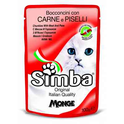 Влажный корм для кошек Simba Cat Wet мясной 100 г (8009470009348) Винница