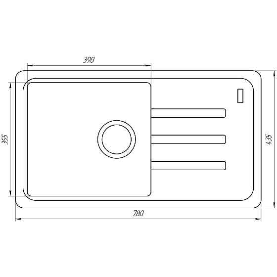Гранітна мийка Globus Lux LUGANO сiрий камiнь 780x435мм-А0005 Київ