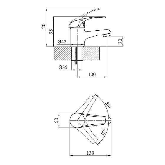 Змішувач для раковини Agua Leon - C011 Київ