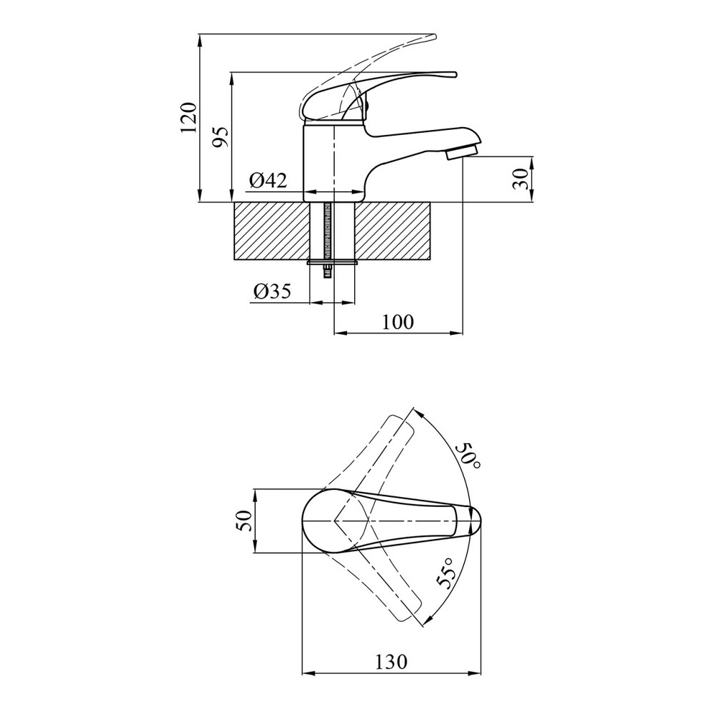 Змішувач для раковини Agua Leon - C011 Київ - фото 2