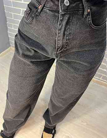 Джинсы женские Its Basic 4133 Baggy jeans свободные утепленные байка высокая посадка черные, черный, Одесса