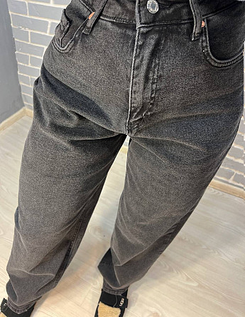 Джинсы женские Its Basic 4133 Baggy jeans свободные утепленные байка высокая посадка черные, черный, Одесса - изображение 4