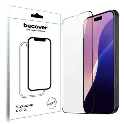 Скло захисне BeCover Apple iPhone 16 Pro Max Black (712125) Вінниця