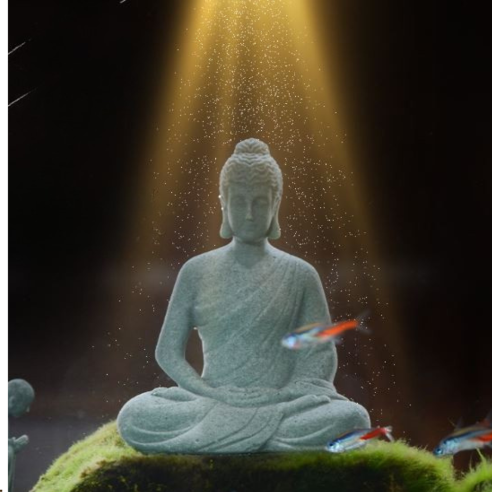 Статуетка Медитація Будди 11.3 х 9 см для флораріуму, саду, будинку, зони медитації, дзен. Полістоун Одеса - фото 2