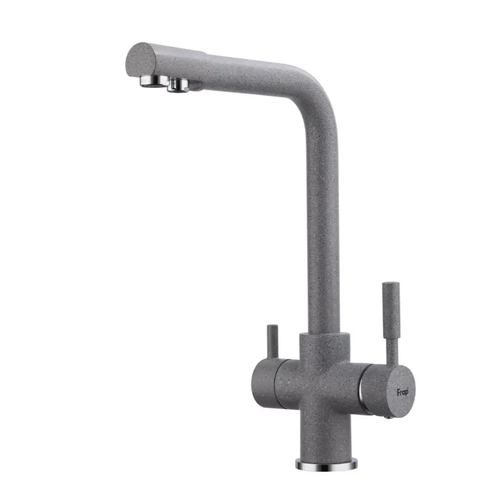 Смеситель для кухни под фильтр Frap F4352-22 на две воды, серый Киев - изображение 1
