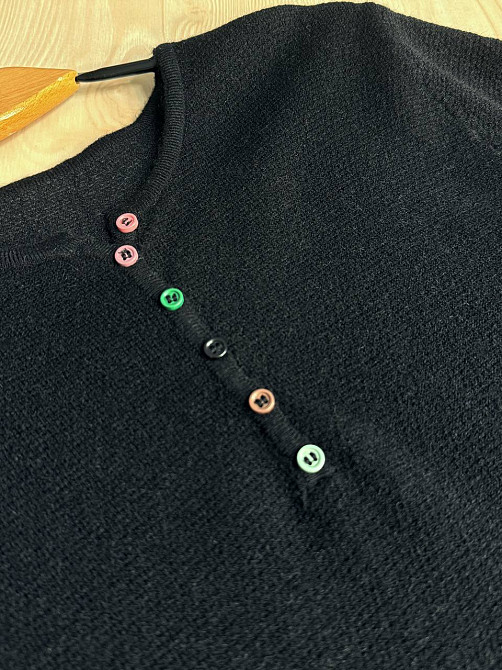 Свитер женский A-N 02493 букле с пуговицами тонкий и теплый базовый, черный, one size Киев - изображение 6