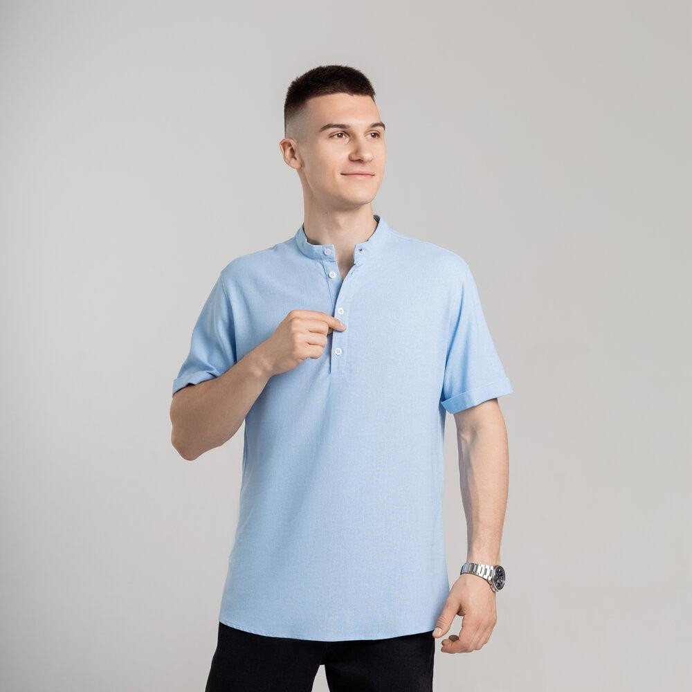 Чоловіча сорочка з коротким рукавом блакитна Pobedov Molodist' Київ - фото 7