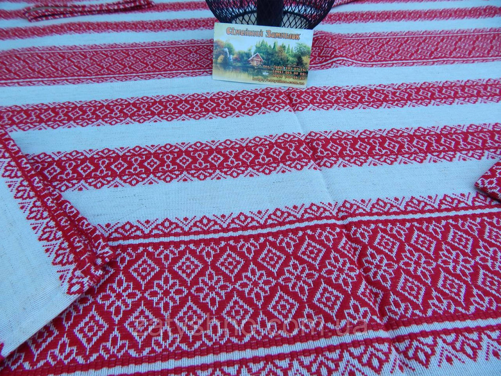Красная скатерть с салфетками на льне 190*140 Киев - изображение 8
