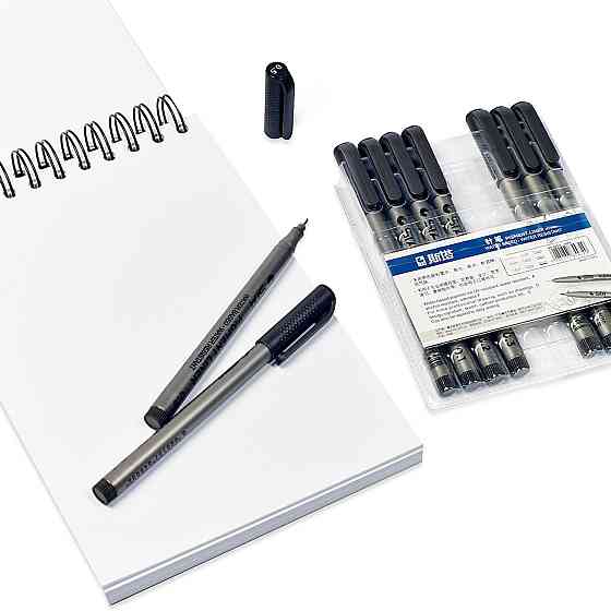 Акція! Скетчбук для малювання на 50 аркушів А5 + Набір чорних професійних лайнерів 9 штук Кам'янець-Подільський