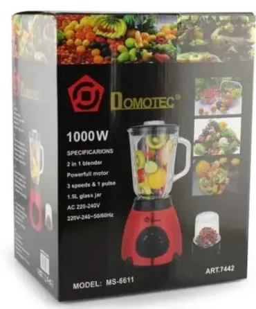 Блендер Domotec MS 6611 Красный 1000w Коломыя