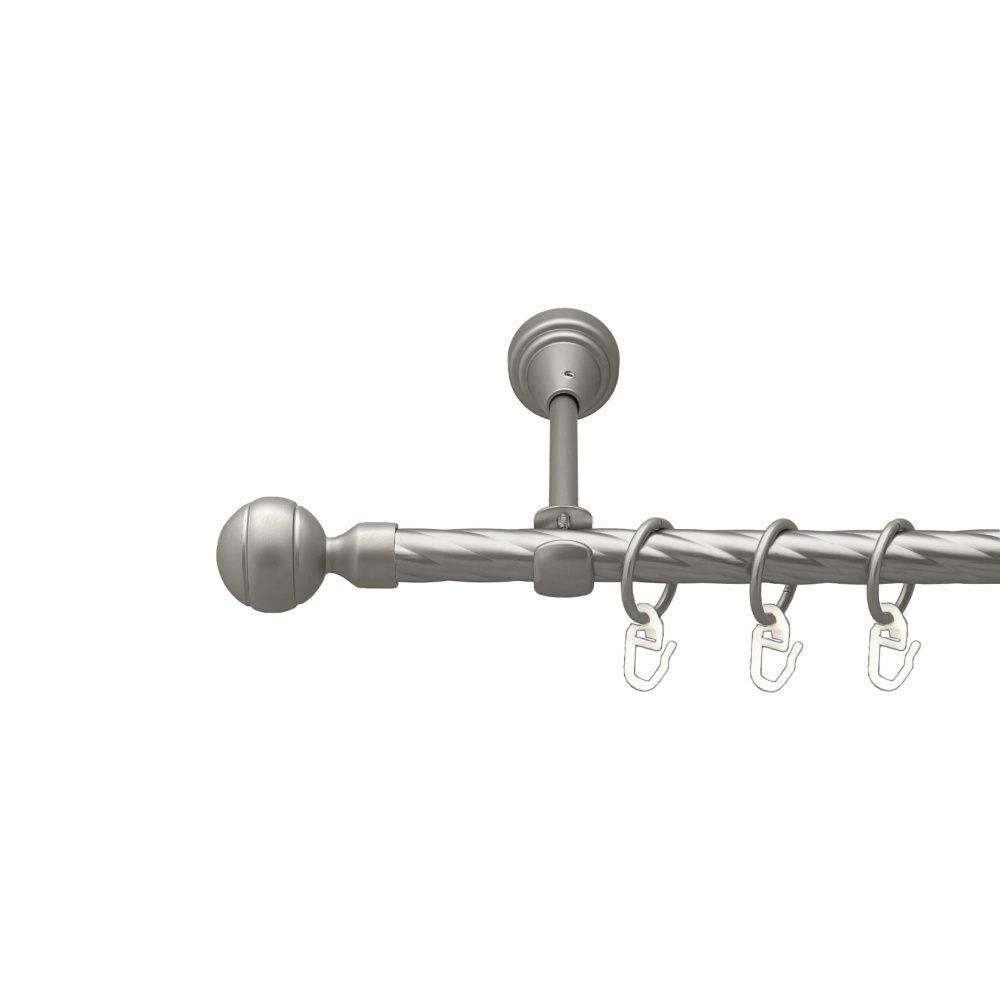 Карниз Orvit Паола металевий однорядний відкритий скручена труба кільце металеве Сатин 16 мм 240 см (00-00022763) Львів - фото 1