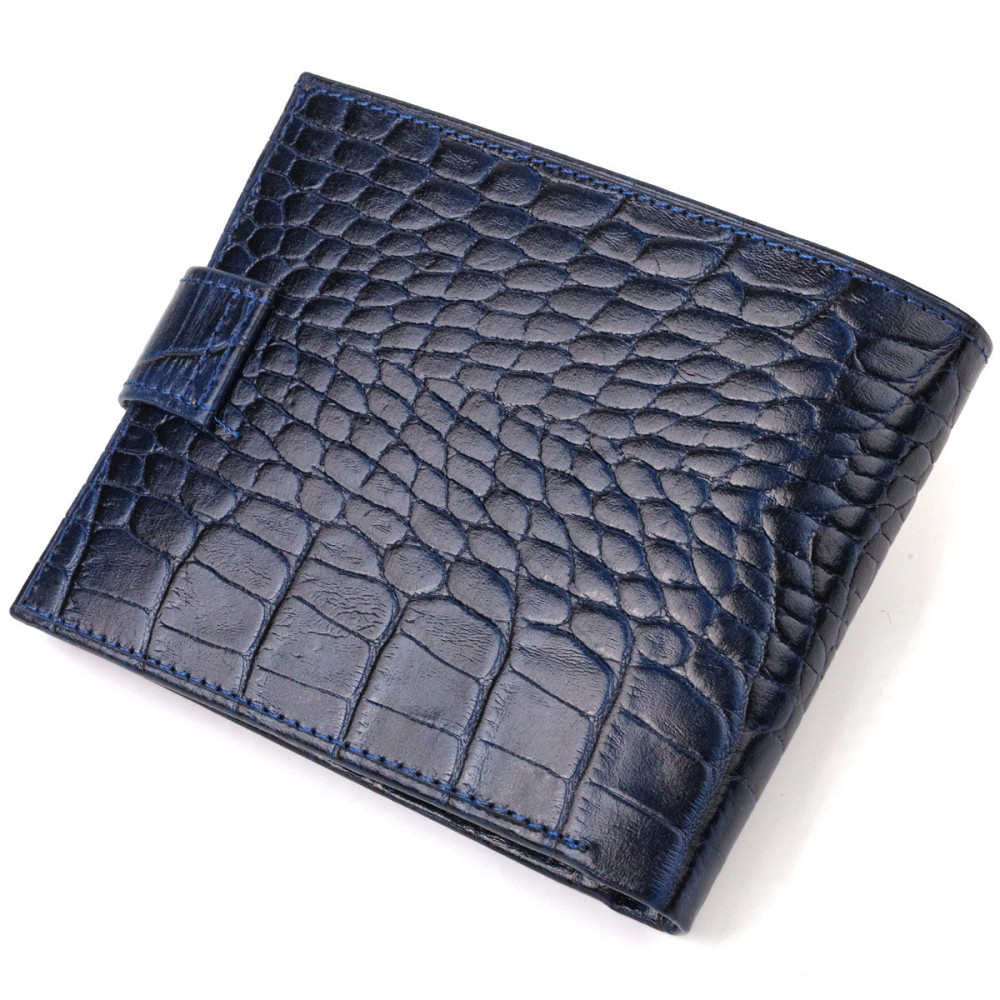 Вместительное горизонтальное портмоне для мужчин из натуральной кожи с тиснением под крокодила CANPELLINI Киев - изображение 2