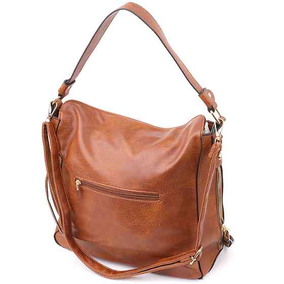 Жіноча сумка великого розміру з екошкіри Vintage sale_15140 Коричневий Київ