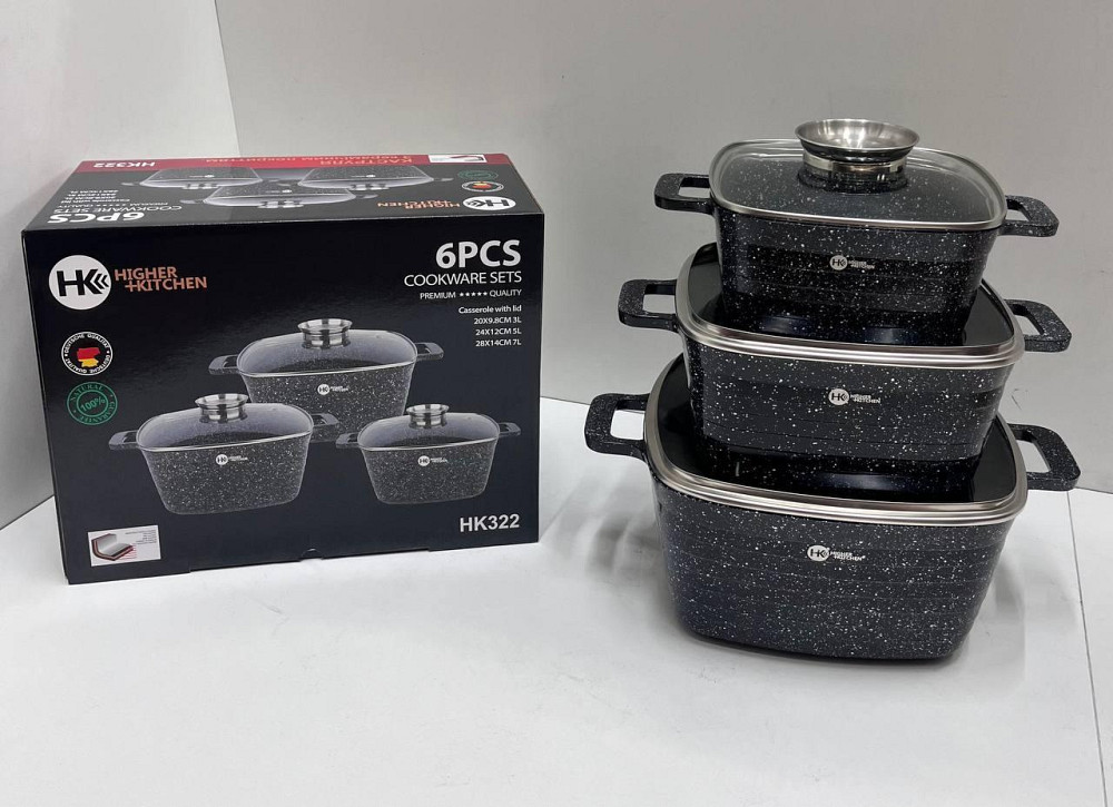 HK-322 Посуда Набор квадратных казанов Higher Kitchen (4) Одесса - изображение 6