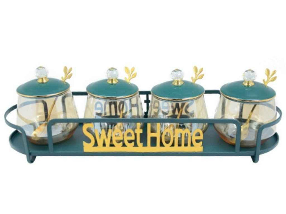 Банка на підставці 300мл Sweet Home 5пр/наб YG00934-4 ТМ STENSON Київ - фото 1