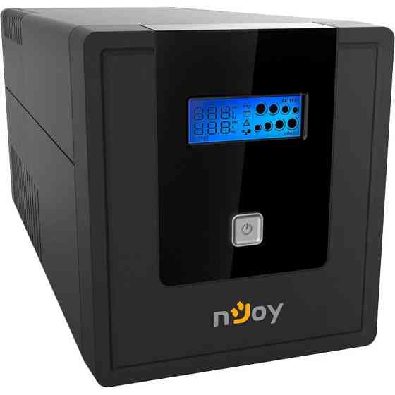 ДБЖ NJOY Cadu 1000 (UPCMTLS610HCAAZ01B), Lin.int., AVR, 4 x Schuko, USB, LCD, пластик Чорний Харків