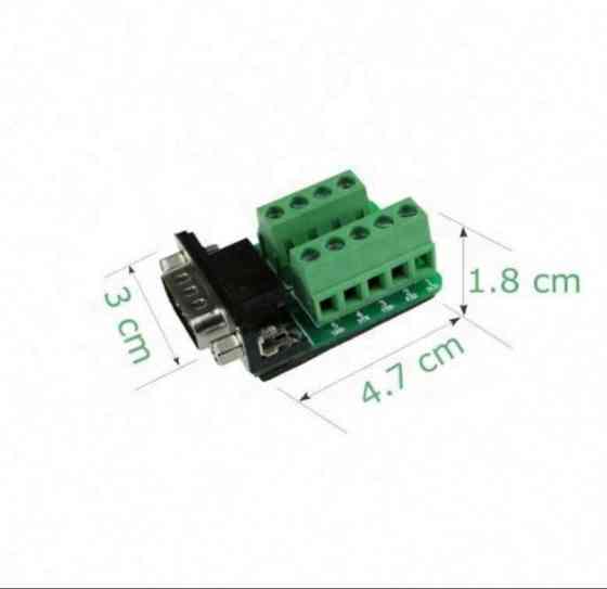 Перехідник RS232 DB9 COM-порт мама гніздо на клеммники 9pin адаптер для підключення проводів Київ