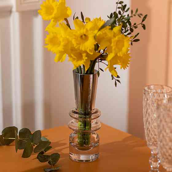 Flower Season Ваза скляна декоративна 19.5 см у скандинавському стилі для квітів та інтер'єру 2 Киев