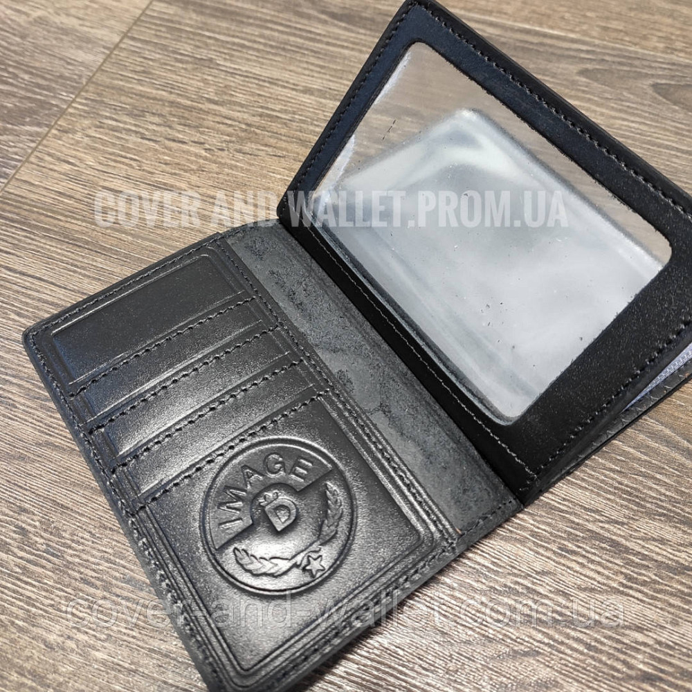 Універсальна шкіряна обкладинка для авто документів чорного кольору PS Leather Київ - фото 4