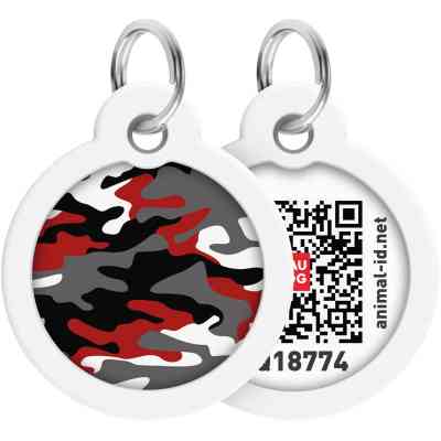 Адресник для тварин WAUDOG Smart ID з QR паспортом "Камо сірий", круг 30 мм (230-0215) Вінниця