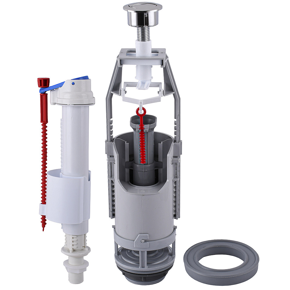 Комплект арматури для зливного бачка з нижнею подачею води  1/2 ″ та двома режимами зливу АБк2-10 Тернополь - изображение 1