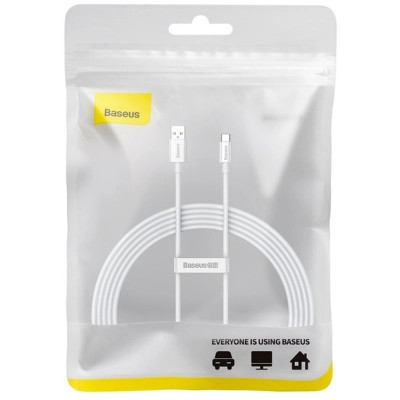 Дата кабель USB 2.0 AM to USB-C 1.0m Superior Fast Charging 100W moon white Baseus (P10320102214-01) Вінниця - фото 8