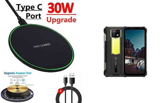 Бездротовий зарядний пристрій Copper до 30W для Poco F5 Pro, USB-C, LED Київ
