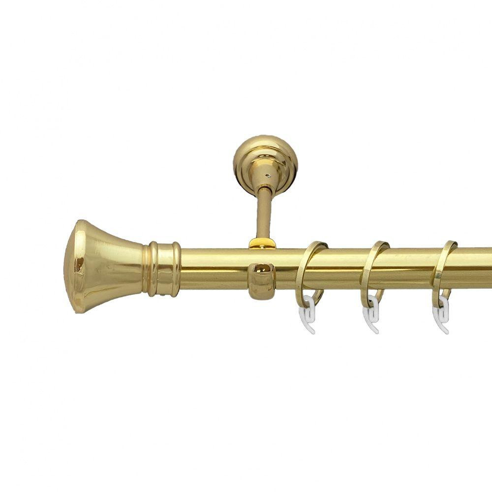 Карниз Orvit Люксор металевий однорядний відкритий гладка труба кільце фасонне металеве  Золото 25 мм 200 см (7035275) Львів - фото 1