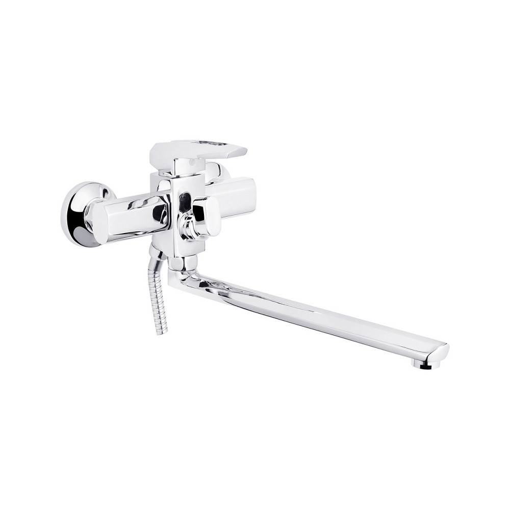 Смеситель для ванны Kroner KRM Kante - C070 с душевым гарнитуром, хром Киев - изображение 3