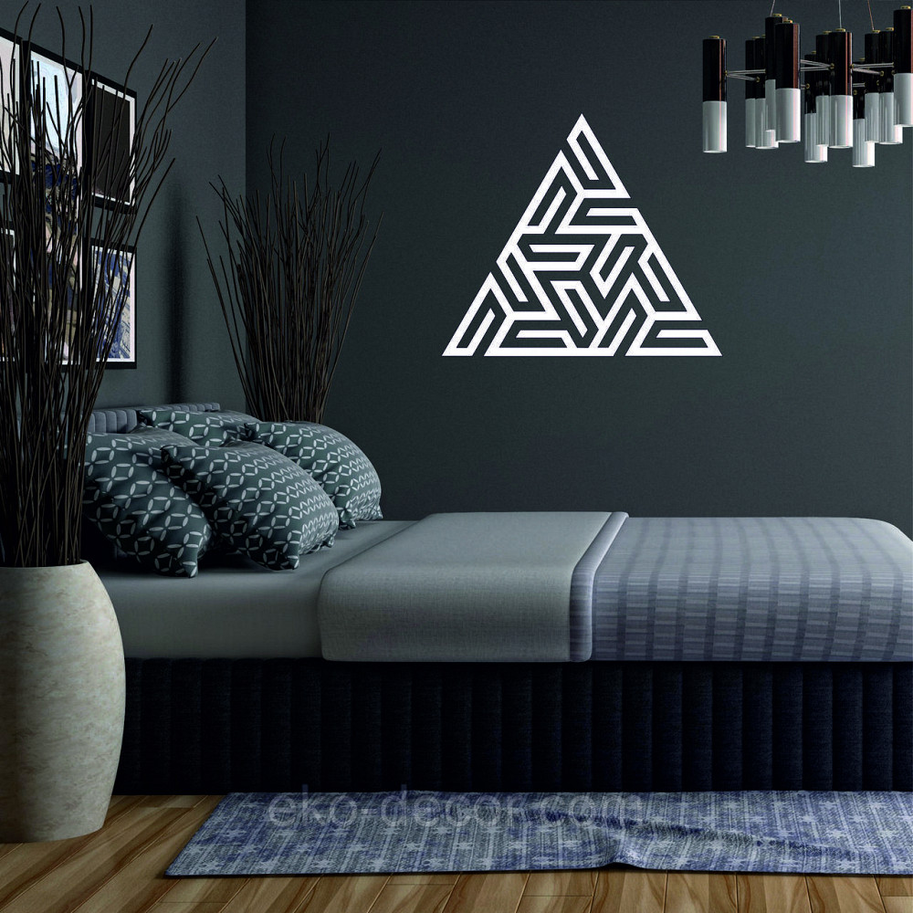 Декоративное настенное Панно «Треугольник» Декор на стену 90*90 см, Белый Киев - изображение 2