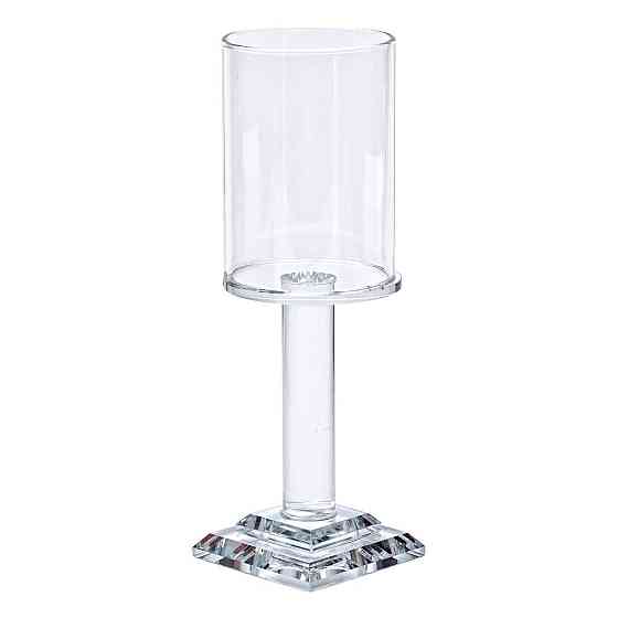 Декоративный стеклянный подсвечник на ножке 20 см Киев