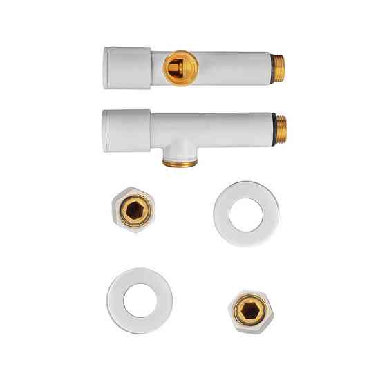 Комплект кранів для рушникосушки кутовий Koer KR.SET.534 WHITE - M1/2''xM1/2'' подовжений (KR5843)   ( 29665 ) Харьков