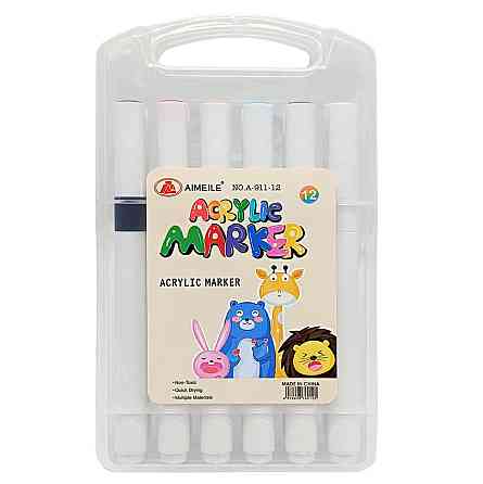 Набор акриловых маркеров A-911-12 в пластиковом боксе 12 цветов Винница