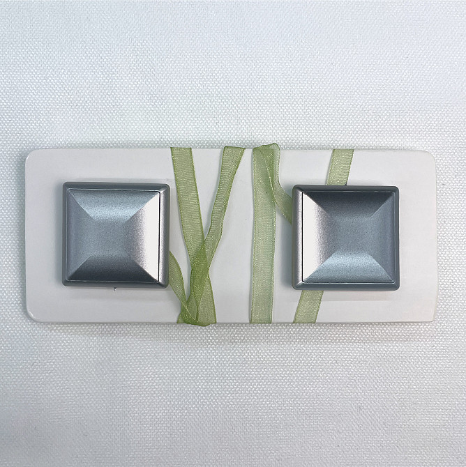 Магніти для штор і гардин Квадрат двосторонні набір 2 шт Оливковий з сірим (81-135) Київ - фото 7