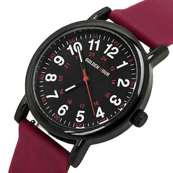 Годинник жіночий наручний GoldenHour Trend Black Cherry (2 ремінці) Вінниця