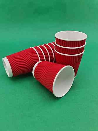 Стакан гофрований 175мл "Червоний" Маестро (20 шт) Харків