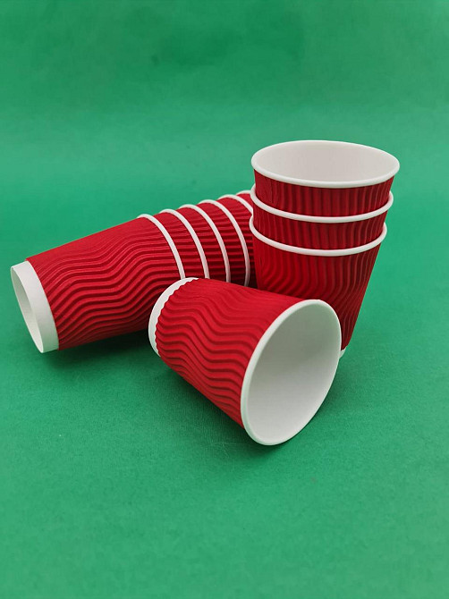 Стакан гофрований 175мл "Червоний" Маестро (20 шт) Харків - фото 2