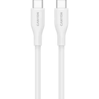 Дата кабель USB-C to USB-C 1.0m CC60SC10 60W Silicon White Canyon (CNS-CC60SC10W) Вінниця