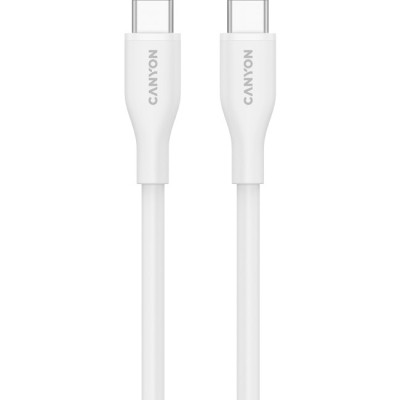 Дата кабель USB-C to USB-C 1.0m CC60SC10 60W Silicon White Canyon (CNS-CC60SC10W) Вінниця - фото 2
