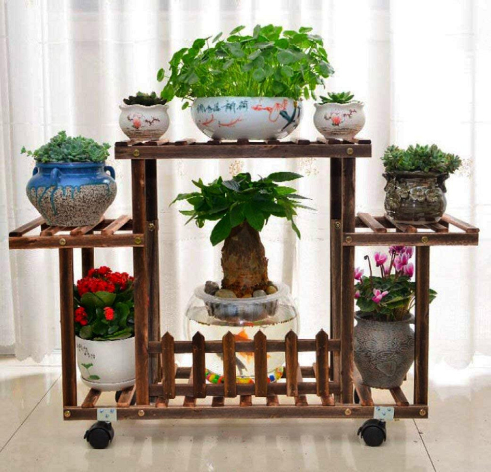 Підставка для квітів "Сюр-Маре" на колесах капучино Миколаїв - фото 1