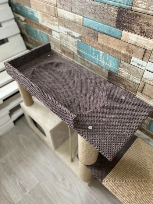 Мега большая когтеточка дряпка с тремя домиками и двумя лежанками 180×35×66 см для котов Киев - изображение 3