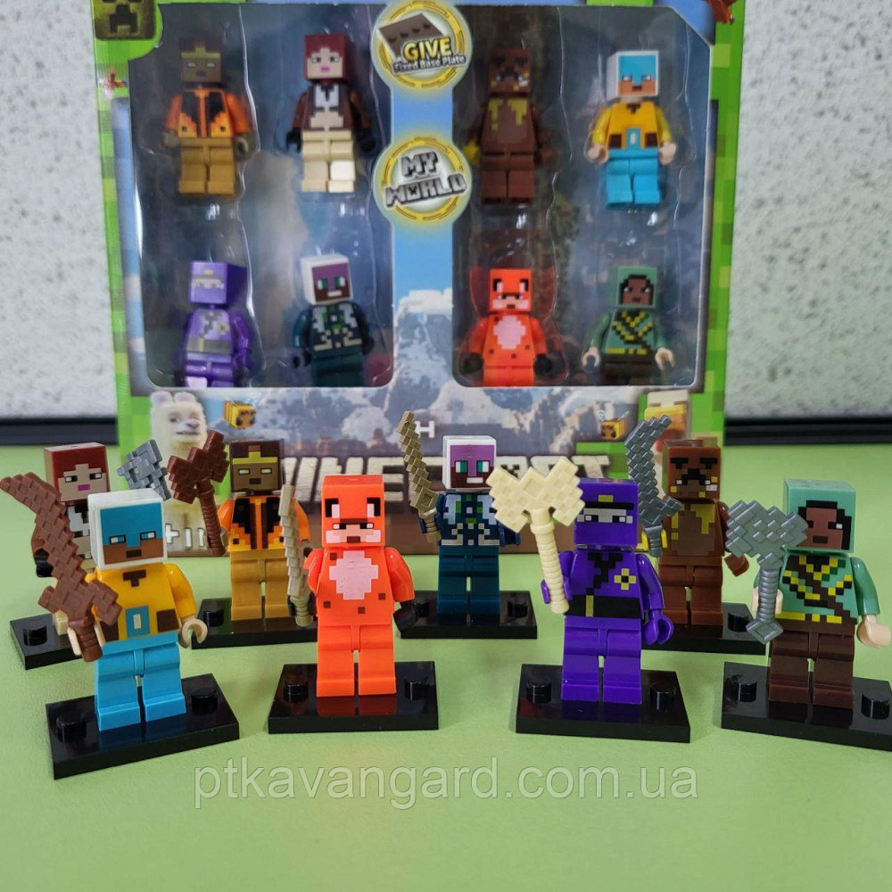Набір фігурок Майнкрафт 8 героїв + зброя 2911-3 Хмельницький - фото 1