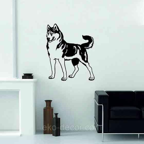 Декоративное настенное Панно «Хаска», Декор на стену 70*59 см, Черный Киев