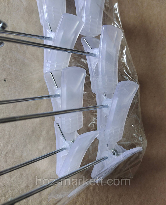 Плечики вішалки (тремпеля) брючні хромовані прищіпка та гачок 40 см 10 шт. в уп Харків - фото 3