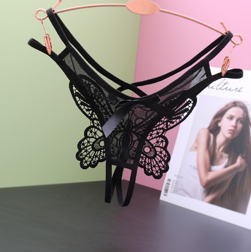 Трусики з розрізом та метеликом універсальний чорний Київ - фото 1