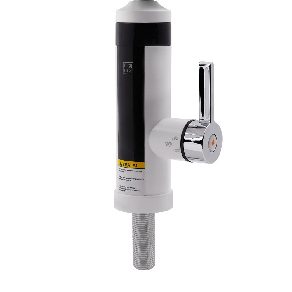 Проточний кран-водонагрівач кухонний для кухні Lidz Warm 061 LDWAR061WCR35431 White / Chrome Київ - фото 3