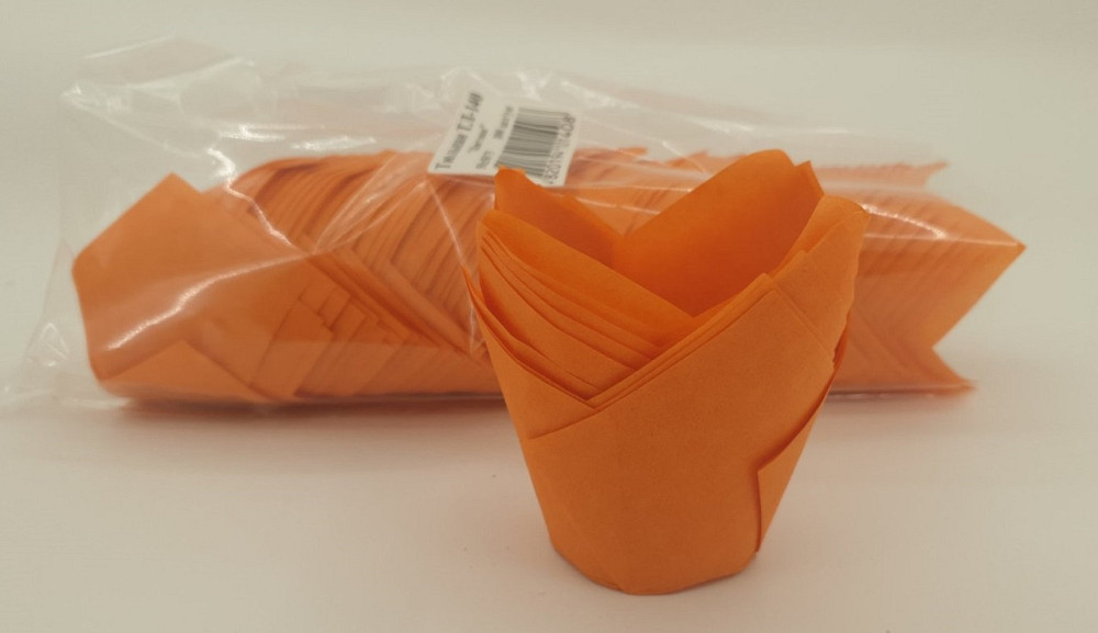 Тарталетки паперові для кексів ТЛ-140" Тюльпан Жовтогарячий" (50*50/75) (100 шт.) (1 уп.) Харків - фото 3