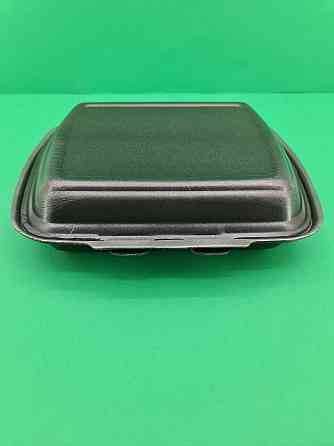 Ланч-бокс з спіненого полістиролу з кришкою 2-х секційний (236*179*73*) чорний (Р2662\2865) (125 шт) Харків