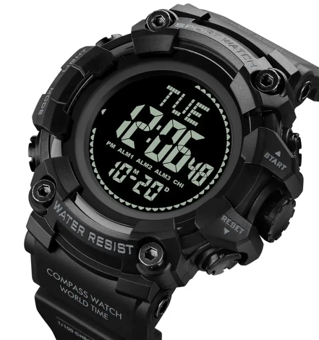 Чоловічий спортивний годинник Skmei 2037 з компасом (Чорний) Вінниця - фото 4